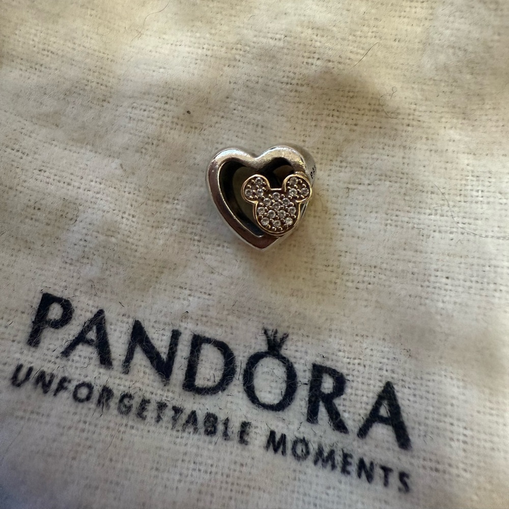 Disney Pandora Mickey and Minnie Mouse Heart Charm